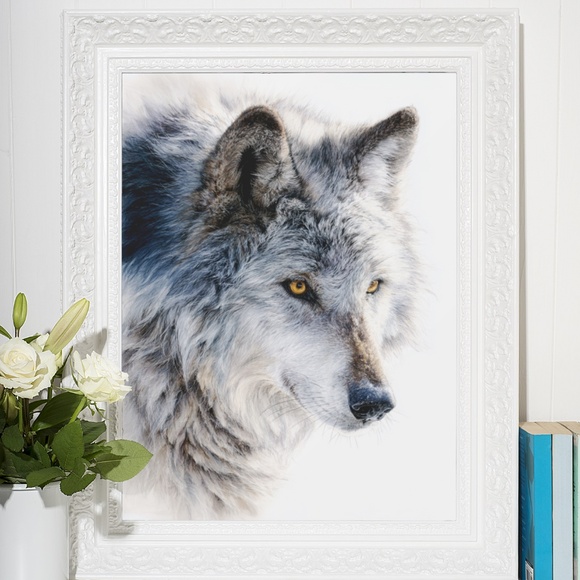 Watercolor Wolf with Mystical Aura Portrait Wall Art Print Poster, Unframed - Picture 6 of 6